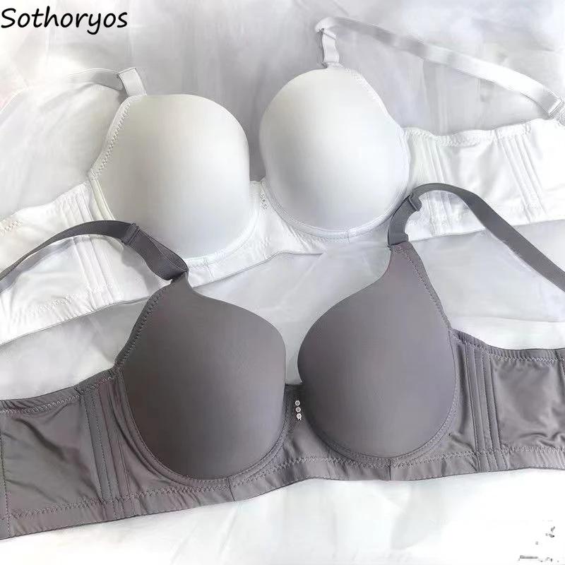 

Push Up Bras Women Pure Sexy Underwear Backless Adjusted-straps Daily Simple Bralette Comfortable Females Lingerie Breathable