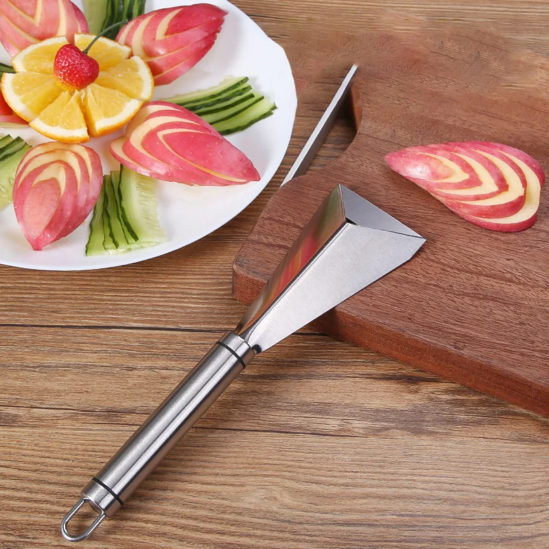 Stainless Steel Triangular Carving Tools for Apple Watermelon Vegetable  Professional Fruit Carving Knife Table Decor for Kitchen