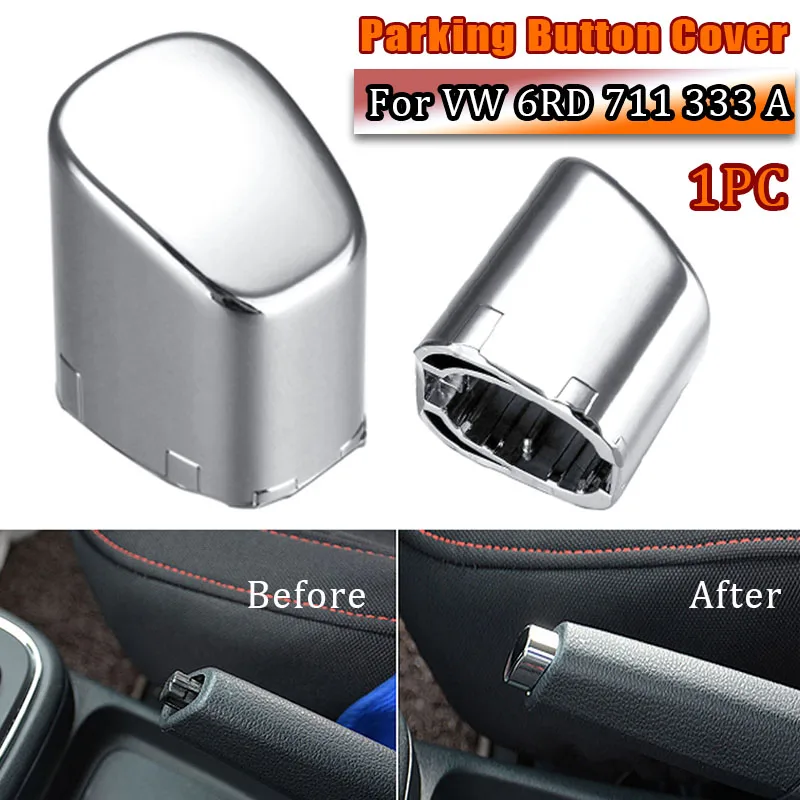 

Car Handbrake Lever Parking Button Cover Chrome Decoration Shell Handbrake Sequins For Volkswagen Polo CROSS GTI 6RD 711 333