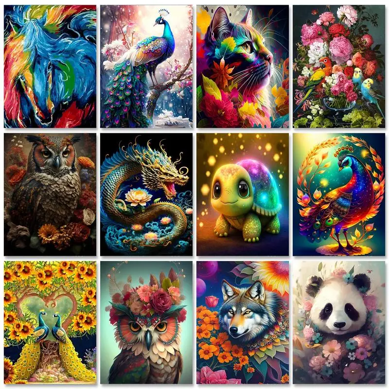 SDOYUNO DIY Pictures By Number Cat Handpainted Kits Drawing On Canvas Painting By Numbers Animal For Adults Home Decor Art
