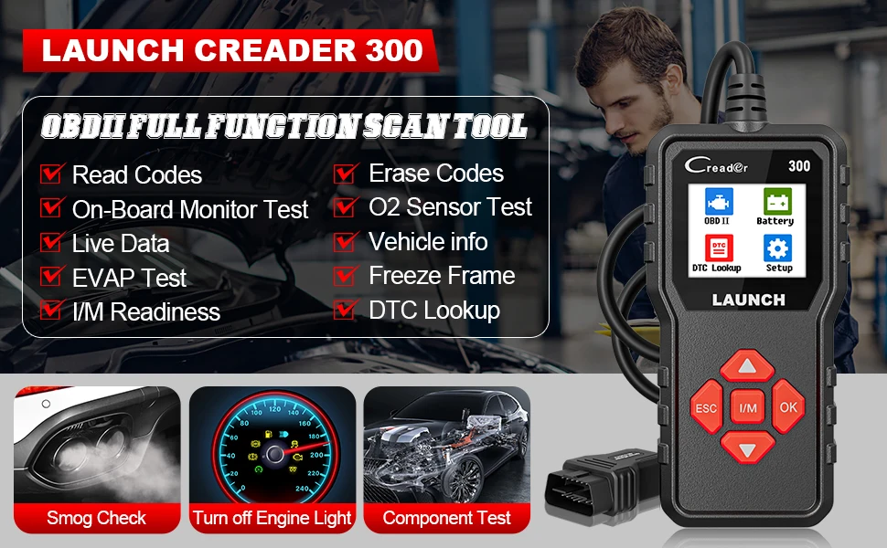 Lebenslange Kostenlose Updates LAUNCH X431 CR300 OBD2 Scanner Auto Codeleser Diagnose-Scan-Tools I/M Motor-Batterietester PK CR3001 – Detail 1