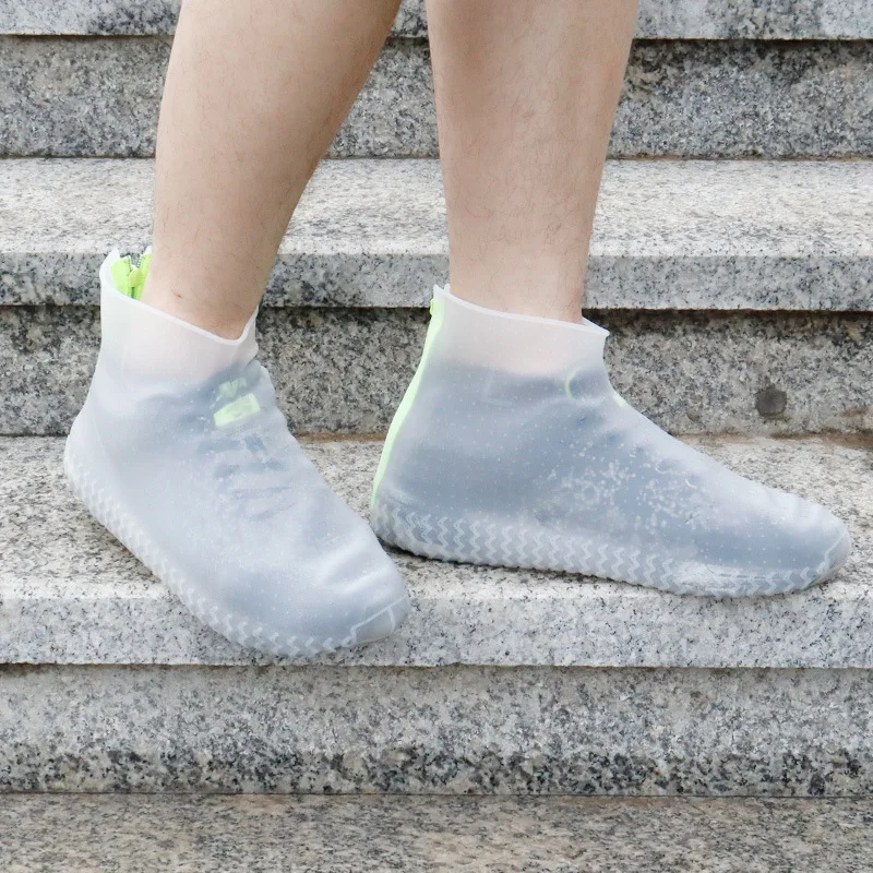 Top Quality Silicone Black Waterproof Rain Shoes Couples Ankle Rain Boots Waterproof Footwear Covers Shoes Plus Size Cover Shoes