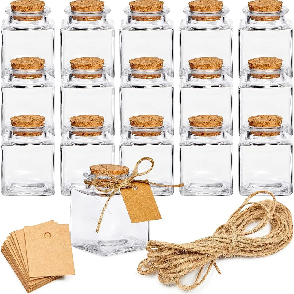 Maxmau 25 Botellas De Vidrio Pequeñas Con Tapones De Corcho, Almacenamiento De Manualidades, Mini Viales De