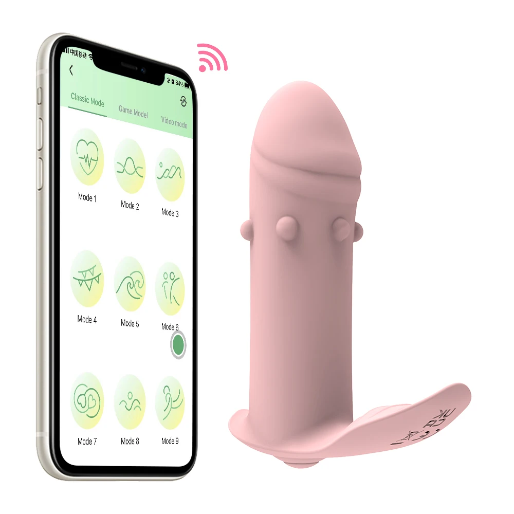 App Bluetooth to Control Wearable Dildo Vibrator Female Clitoris G-spot Stimulator Vaginal Orgasm Masturbation Sex Toy Couple