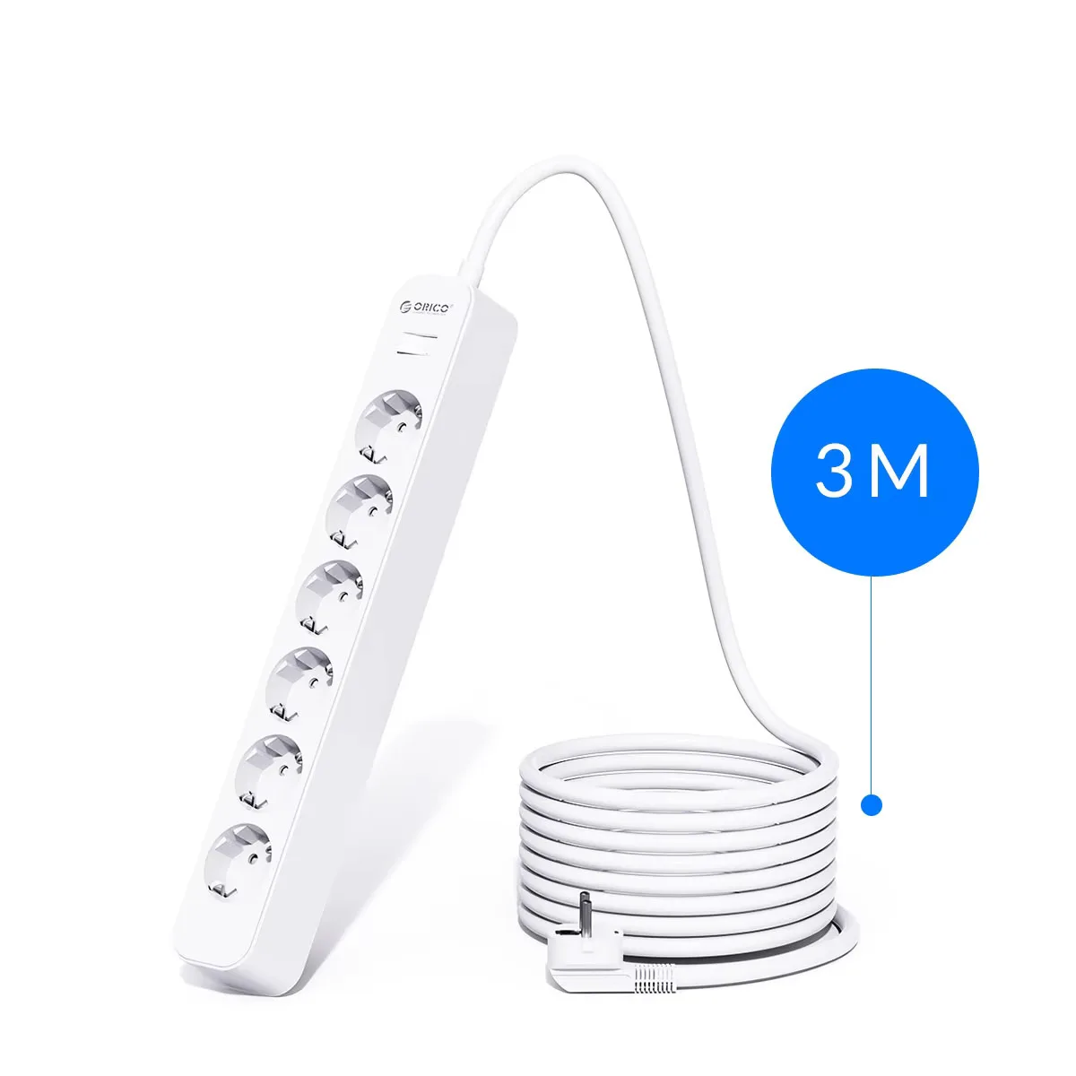 6AC 2500w Power Strip 3m Extension Cable Electrical Socket Outlets Multiple Sockets Surge Protector Network Filter electrical socket outlets
