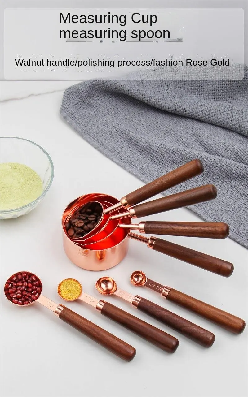 Kitchen Measuring Spoons Measuring Spoon Set Measuring Cup and Spoon Set Rose Gold Stainless Steel Measuring Spoon Coffee Measuring Cup Spoon