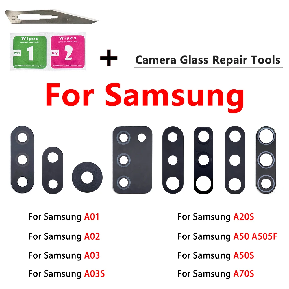 Camera Glass For Samsung A03S A02S A01 A02 A03 A10 A20 A30 A40 A50 A70 A70S A80 A03 Core Rear Back Camera Lens Glass