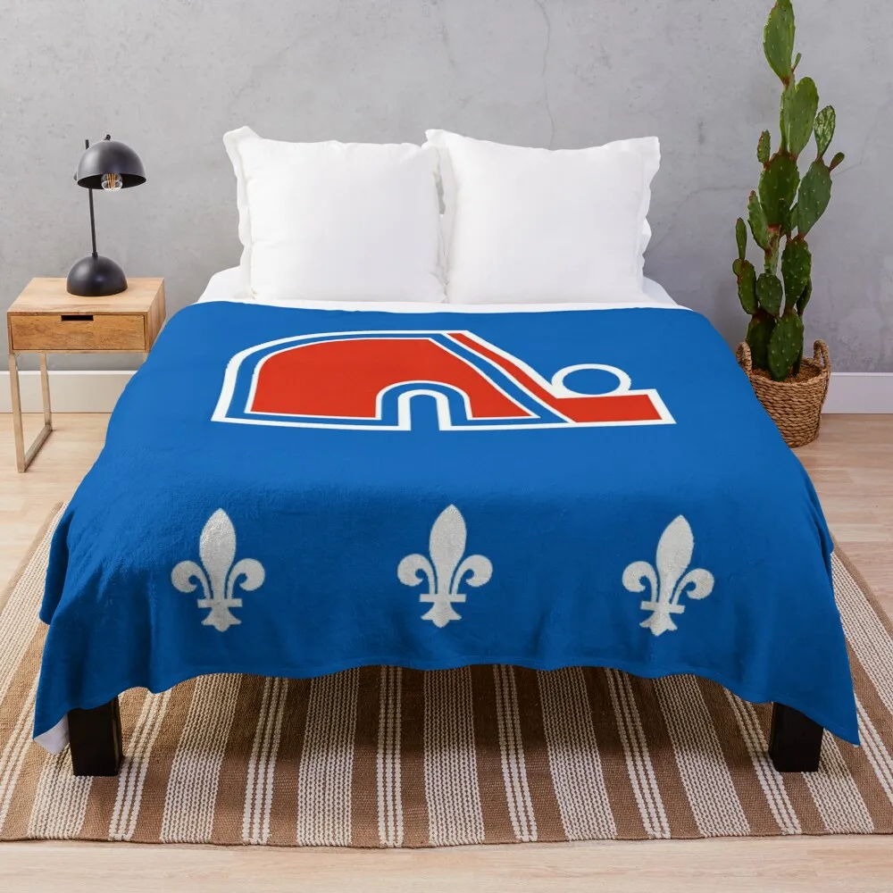 

Vintage Quebec Hockey - Retro Nordiques Throw Blanket Thermals For Travel bed plaid Quilt Blankets