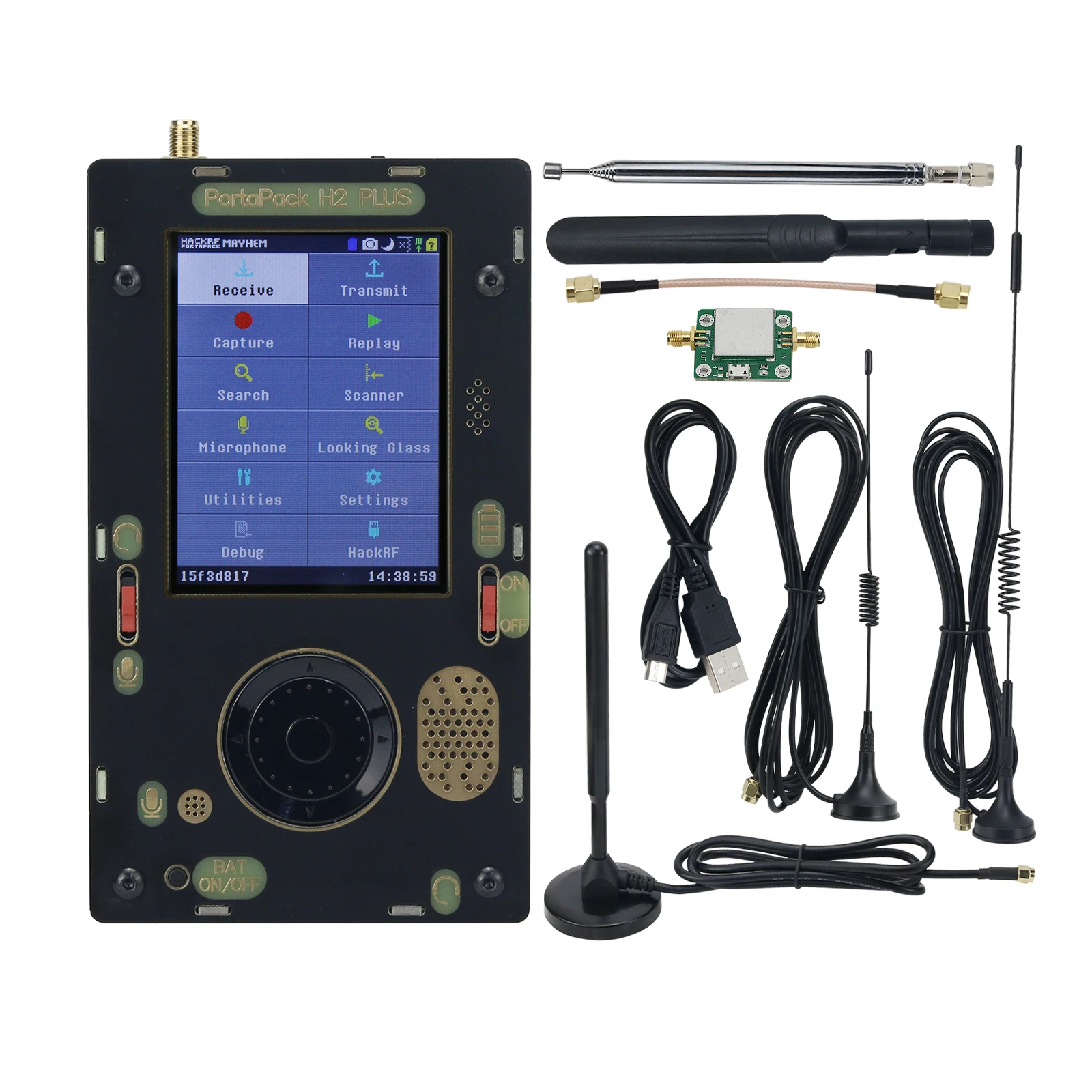 

1 МГц-6 ГГц Portapack H2 Plus с пятью антеннами и программно определяемым радиомодулем усилителя для платформы расширения HackRF One