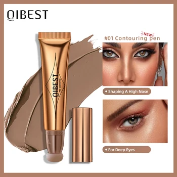 QIBEST 핑크 피치 리퀴드 블러쉬 벨벳 매트 블러셔 페이스 피그먼트 스틱, 지속되는 천연 크림, 치크 틴트 블러쉬 메이크업, 마퀼라쥬