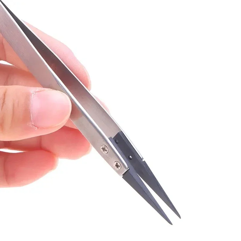Watch Tweezers For Watch Hands Installation Work Straight Elbow ESD-259 ESD-259A ESD-7A Handle Stainless Antistatic Plastic 1PC