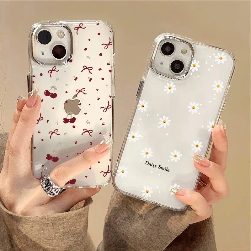 Daisy Flowers Cherry Pattern Phone Case Cover