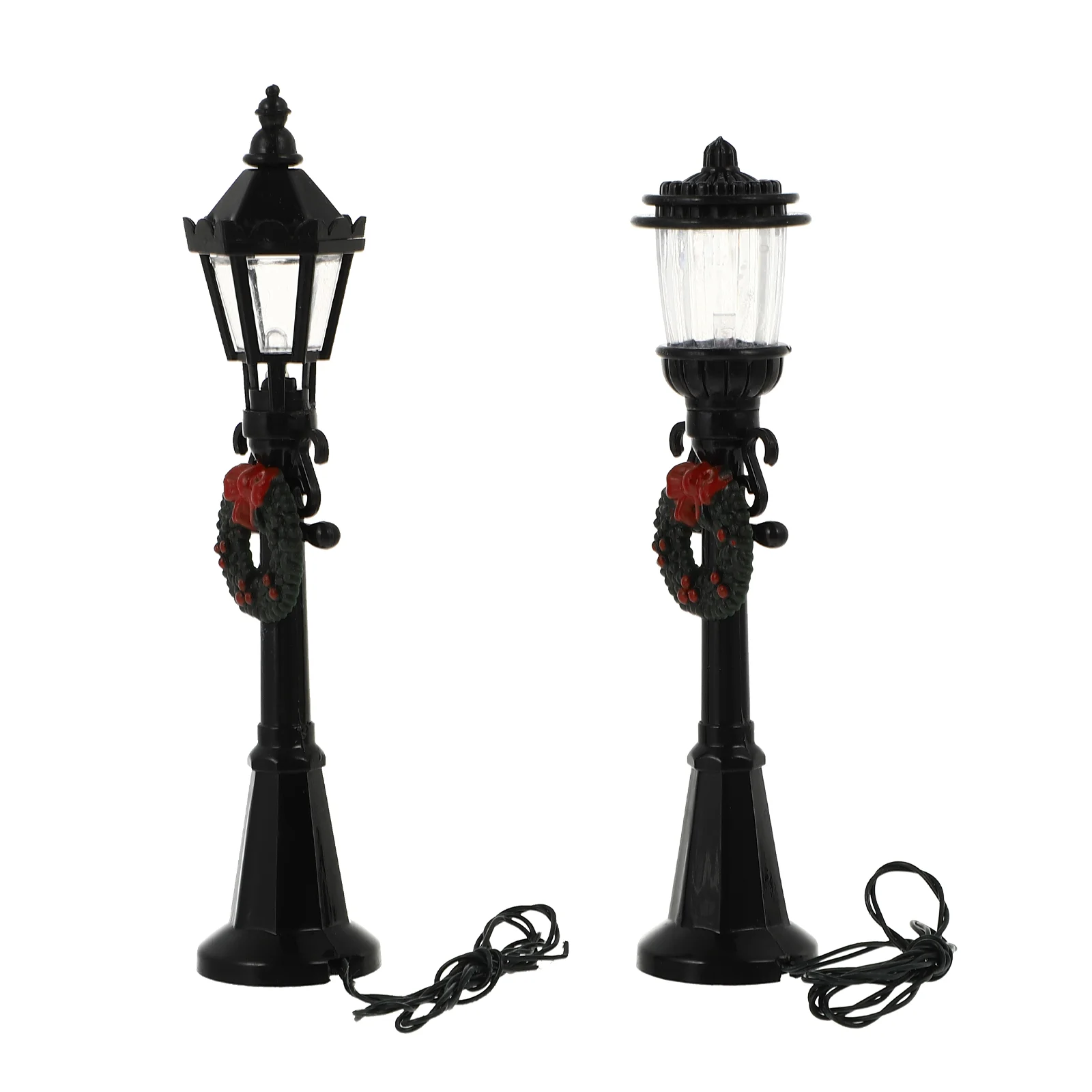 

2 Pcs Street Lamp Model Ornaments Scene Decor Mini Simulation Toy Room Light Abs House
