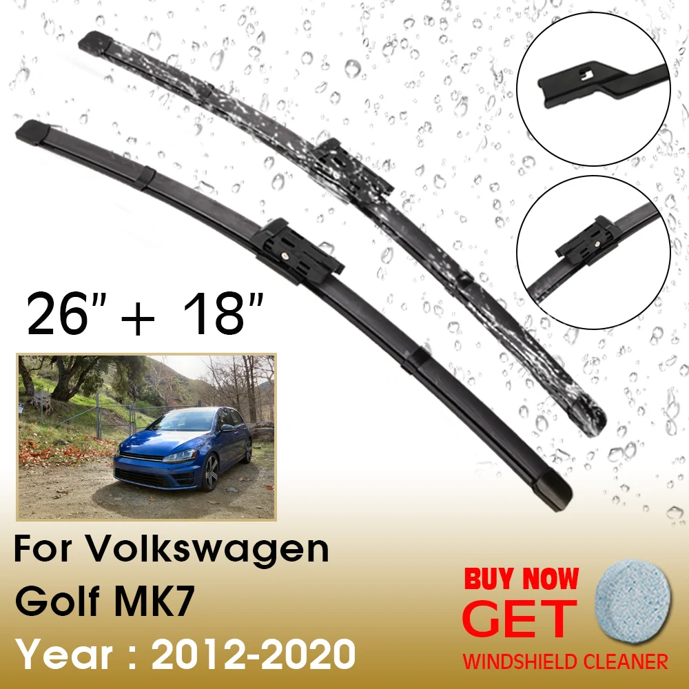 

Car Wiper Blade For Volkswagen Golf MK7 26"+18" 2012-2020 Front Window Washer Windscreen Windshield Wipers Blades Accessories