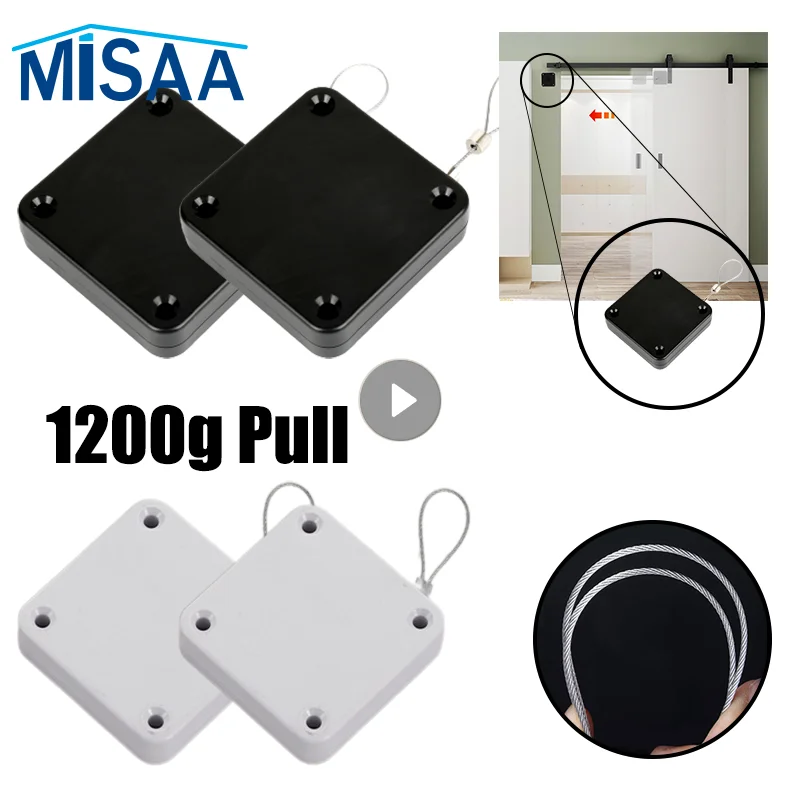 Dual Purpose Household Hole Free Pull Rope Door Closer Sliding Door Bedroom Automatic Return 1Set door closer