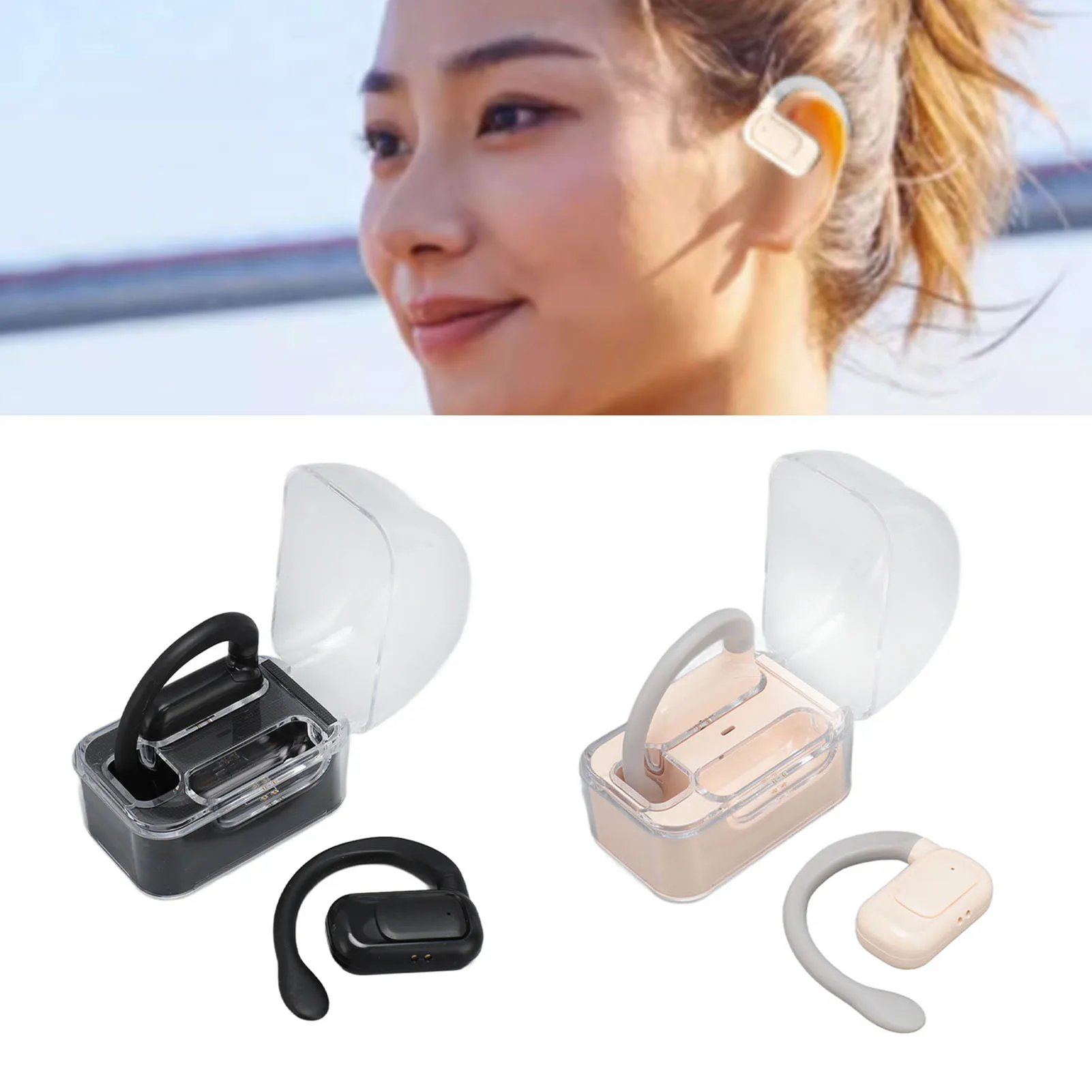 Language Translator Earbuds Stereo Sound Bluetooth 5.3 Noise Reduction Wireless Translator Earbuds Clip On for Travel Business