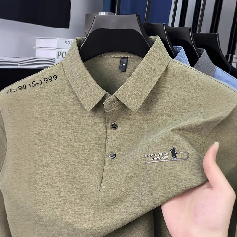 Camicia POLO casual da uomo classica Stampa estiva Risvolto Elasticità T-shirt a maniche corte Moda Business T-shirt cool Abbigliamento uomo - immagine 3
