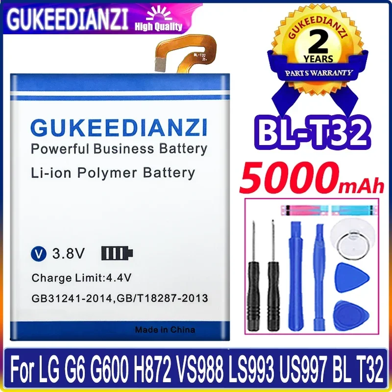 Bl-T32 5000Mah Batteria Mobile Per Lg G6 G600 H872 Vs988 Ls993 Us997 Bl T32 Accumulatore Ai Polimeri Di Litio Batteria