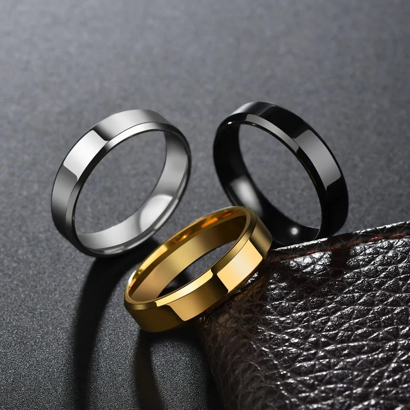 Freeteeme Punk 2mm/4mm/6mm/8mm Wide Simple Rings for Women Men Stainless Steel Smooth High Polished Wedding Finger Rings Jewelry 3