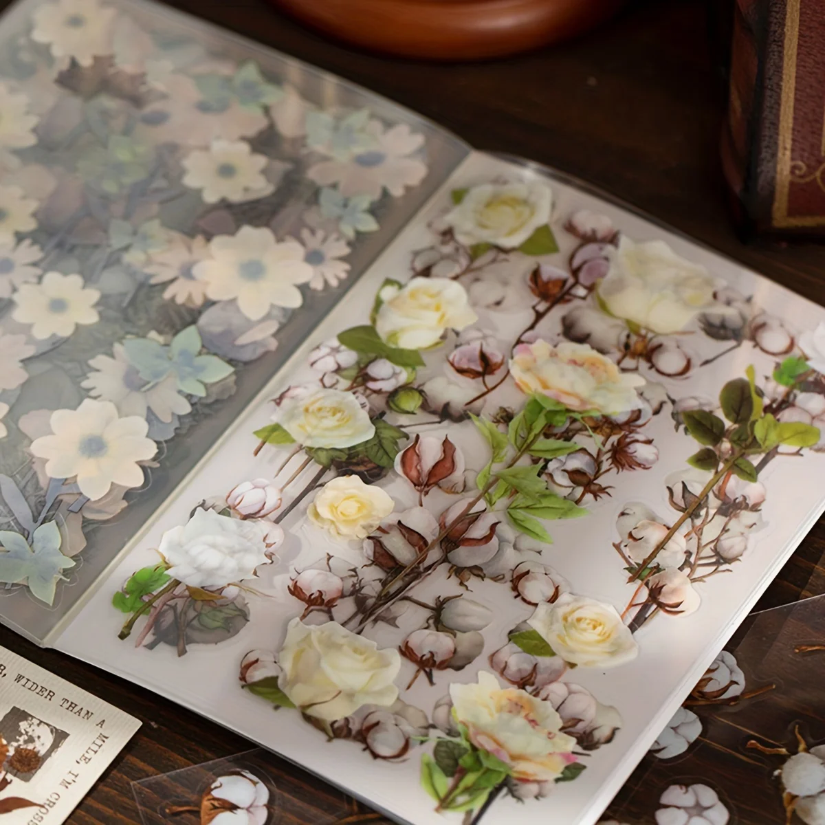 20 sheets/pack of vintage plant flower stickers, self
