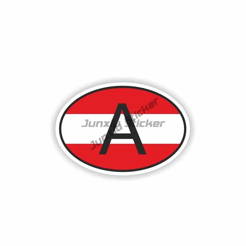 Personality Car Sticker Funny A AUSTRIA Country Code Reflective Decal Phone Bumper Guitar Truck Window