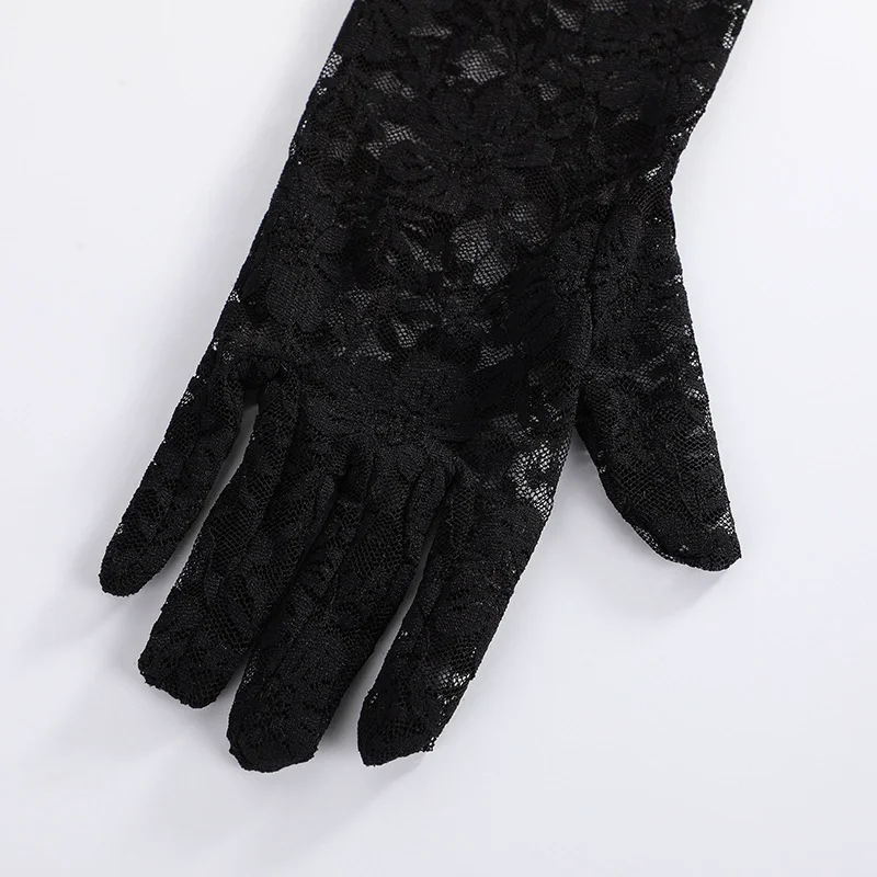 Elegant Summer Women's Lace Mesh Arm Warmers - Anti-UV, Elastic, and Sexy Driving Gloves