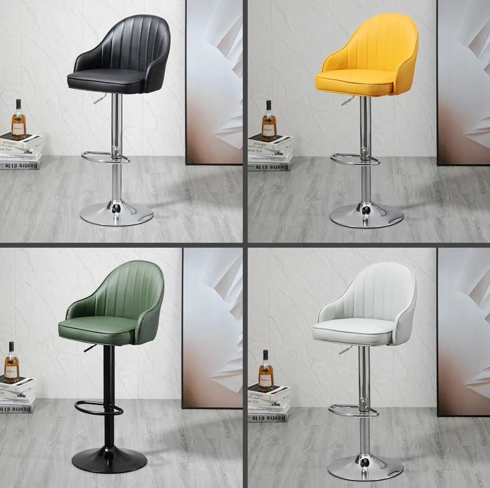 

Bar Stools Set of 2 Barstools Swivel Stool Height Adjustable Bar Chairs with Back PU Leather Swivel Bar Stool Kitchen Counte