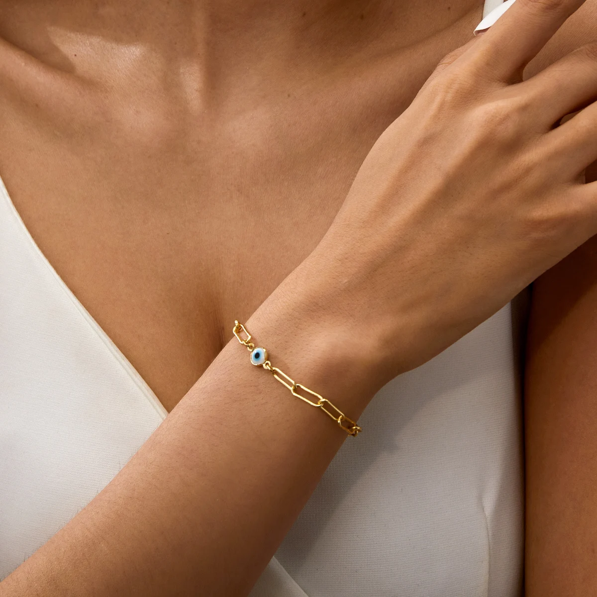 Bracciale occhio turco blu per uomo e donna gioiello portafortuna_voghion.com
