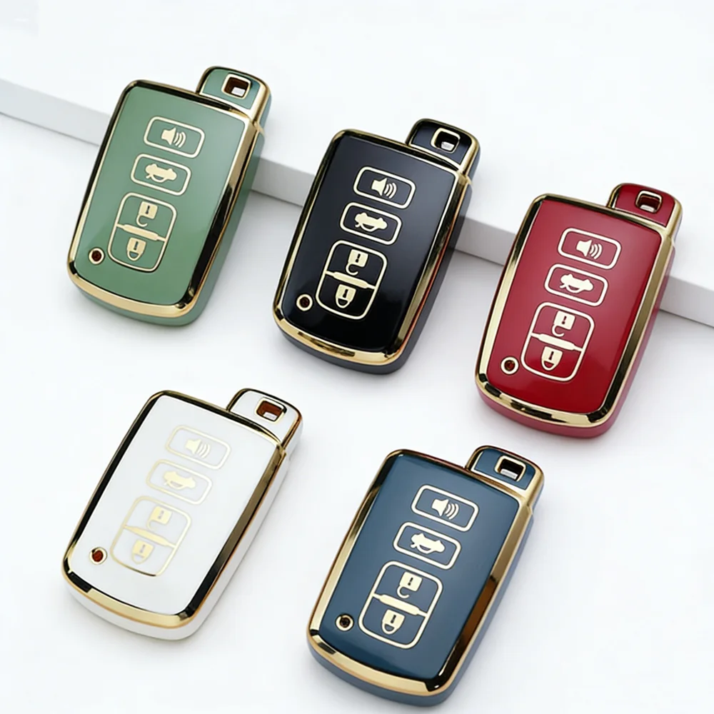 Enhanced Car Key Case Cover with Smart Control Holder and Keychain
