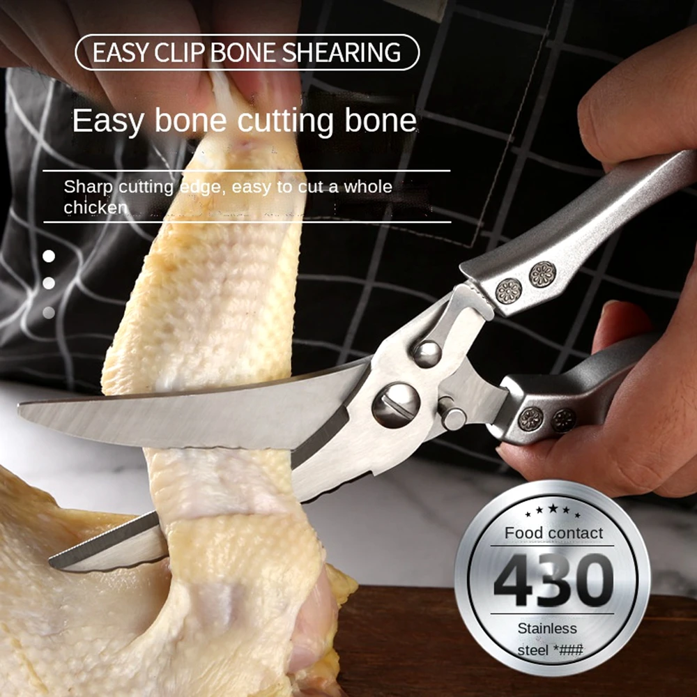 Kitchen Scissors Chicken Bone Duck Fish Cutter Stainless Steel Meat
