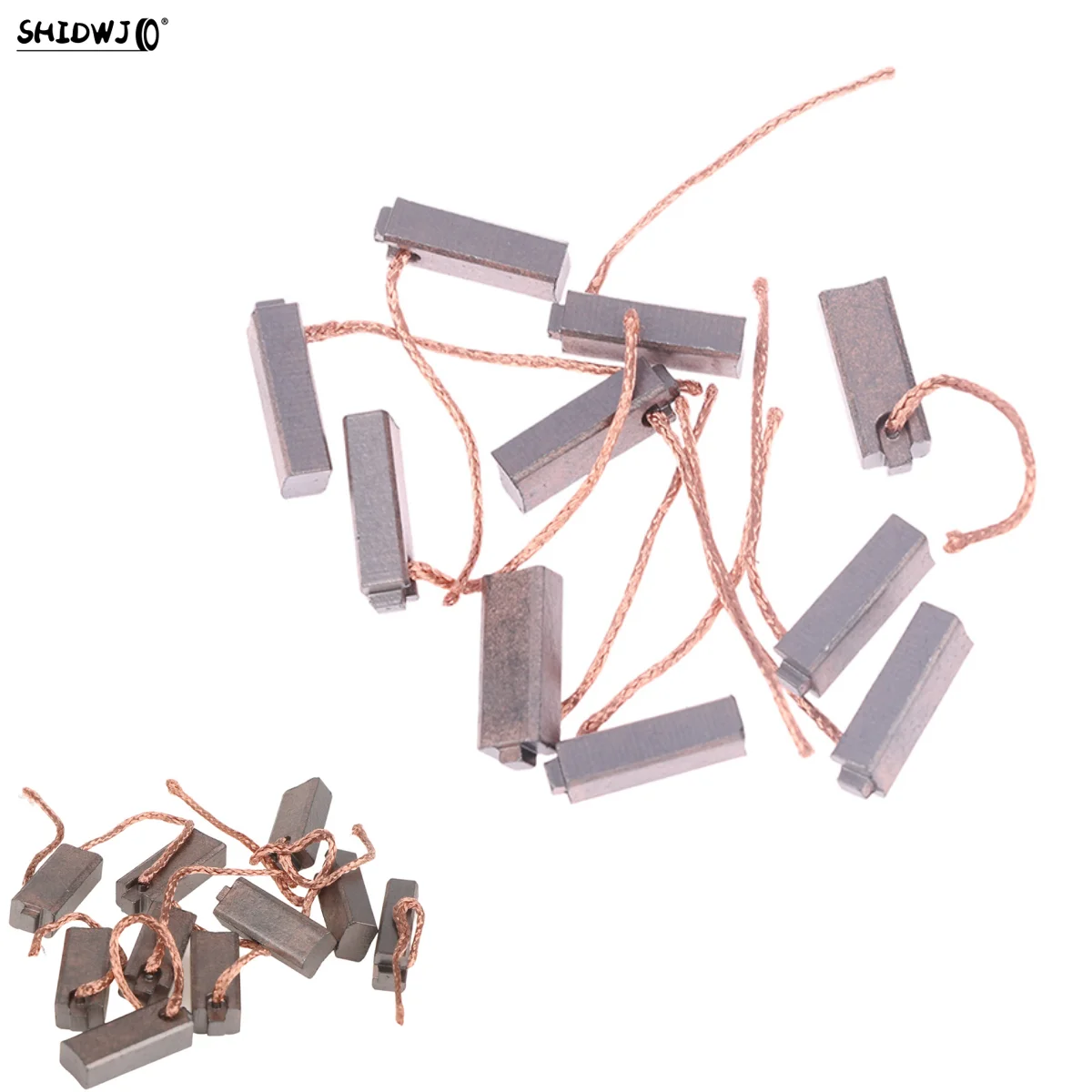 Car Generator Carbon Brush 10pcs Copper Electric Generator Carbon Brushes Car Alternator Power Tools Car Regulator 5*7*19mm