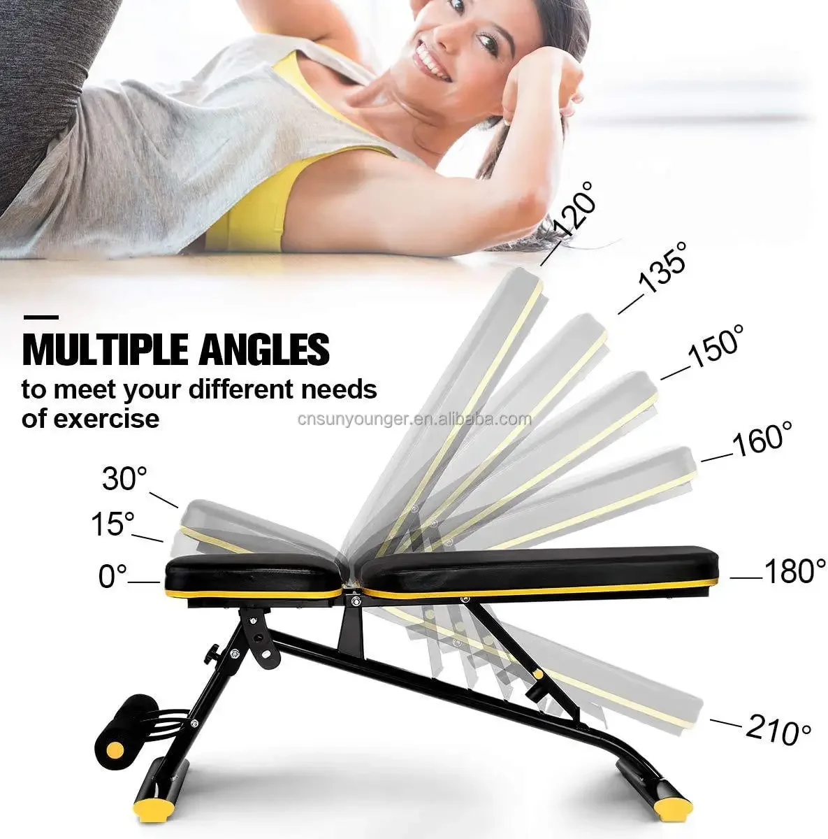 Multi-function Adjustable Sit up Bench Gym Board Bench Exercise Dumbbell Stool Adjustable for home office gym