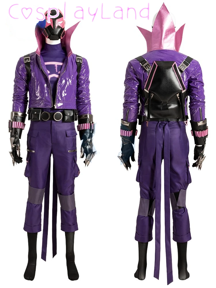 

Miles Cosplay Costume Adult Men Suit Across The Verse Hero Purple Outfit With Props Halloween Carnival Costume Complete Set