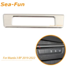 

For Mazda 3 BP 2019 2020 2021 2022 Headlight Button Switch Decoration Frame Cover Trim Sticker Interior Accessories ABS Chrome