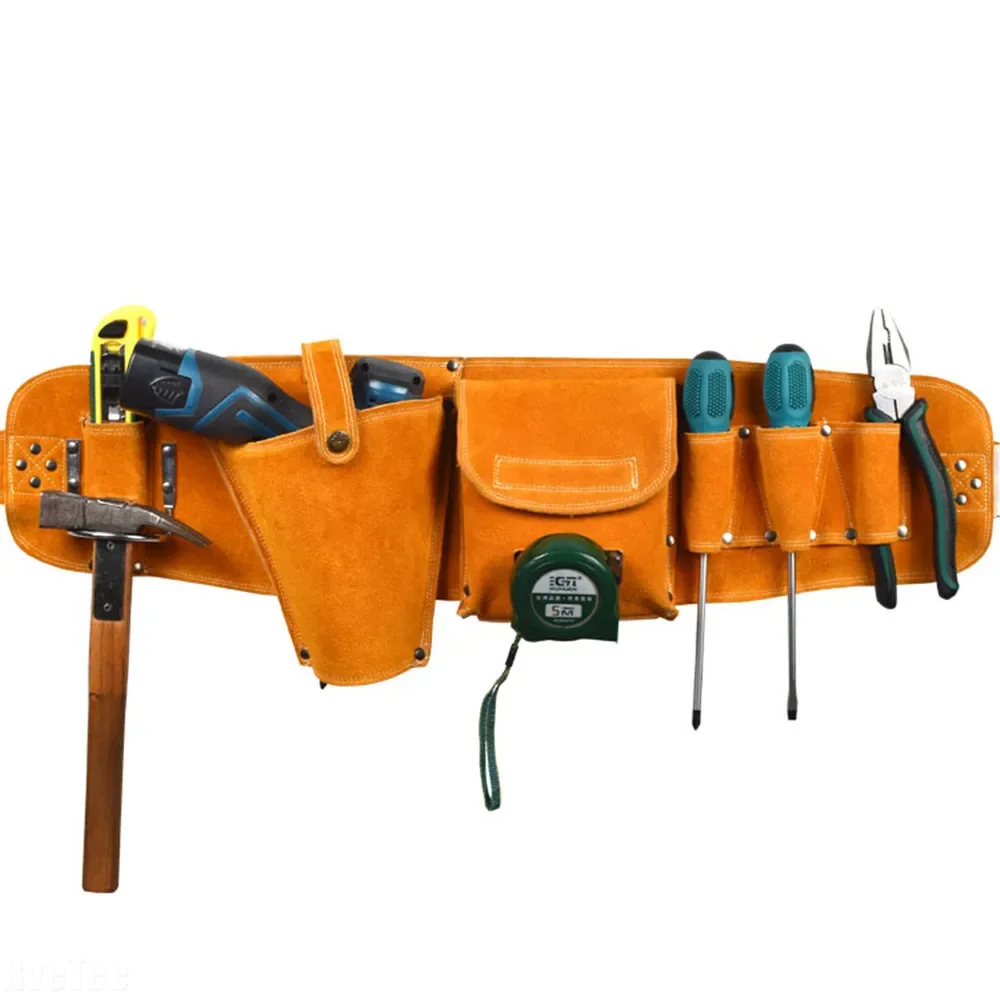 

Cowhide Drill Holster Waist Tool Bag Durable Electric Waist Belt Tool Power Drill Electric Screwdriver Pouch Bag With Belt