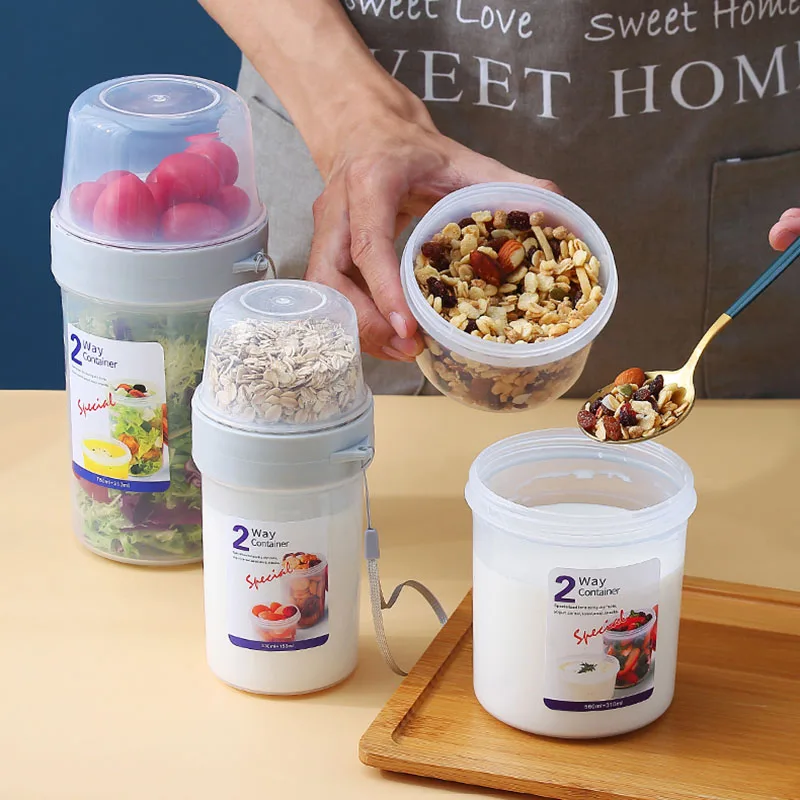 Yogurt Cereal Container Sealed Ring Bottles Kitchen Storage Box