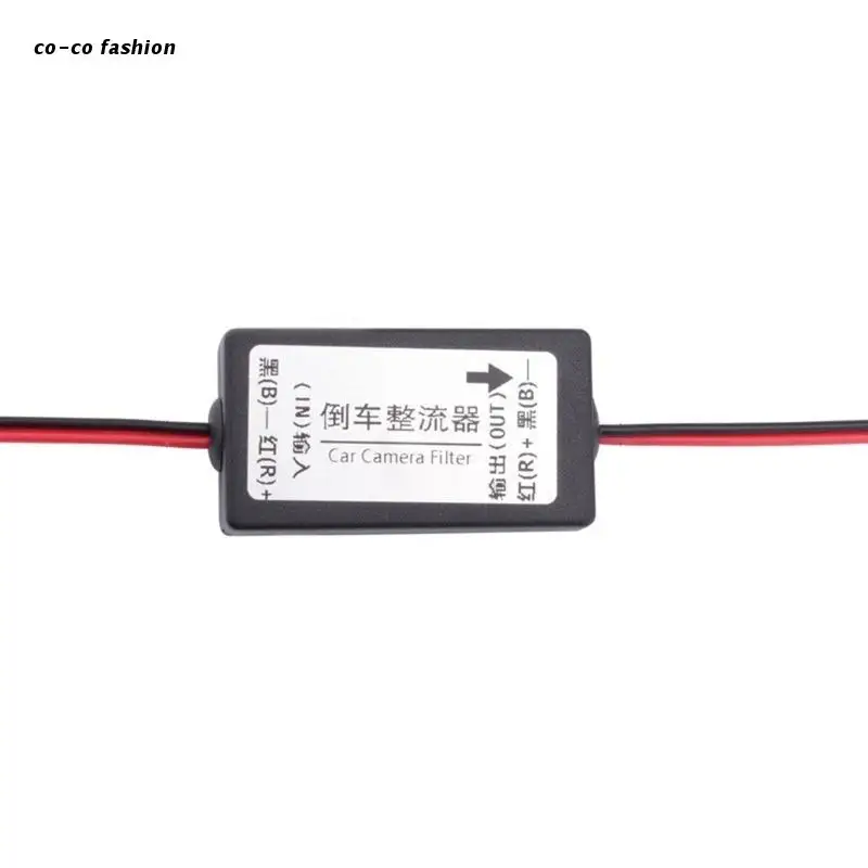 12V DC Power Relay Capacitor Filter Rectifier for Car Rear View Backup Camera Auto Car Eliminate Interference Connector