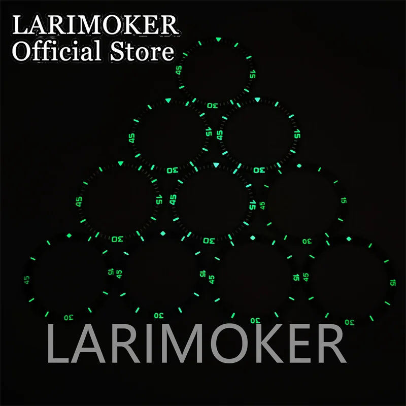 Lari moker 37,9mm schwarz blau grün Lünette Einsatz Keramik Lünette leuchtende Uhren ring Zubehör – Detail 2