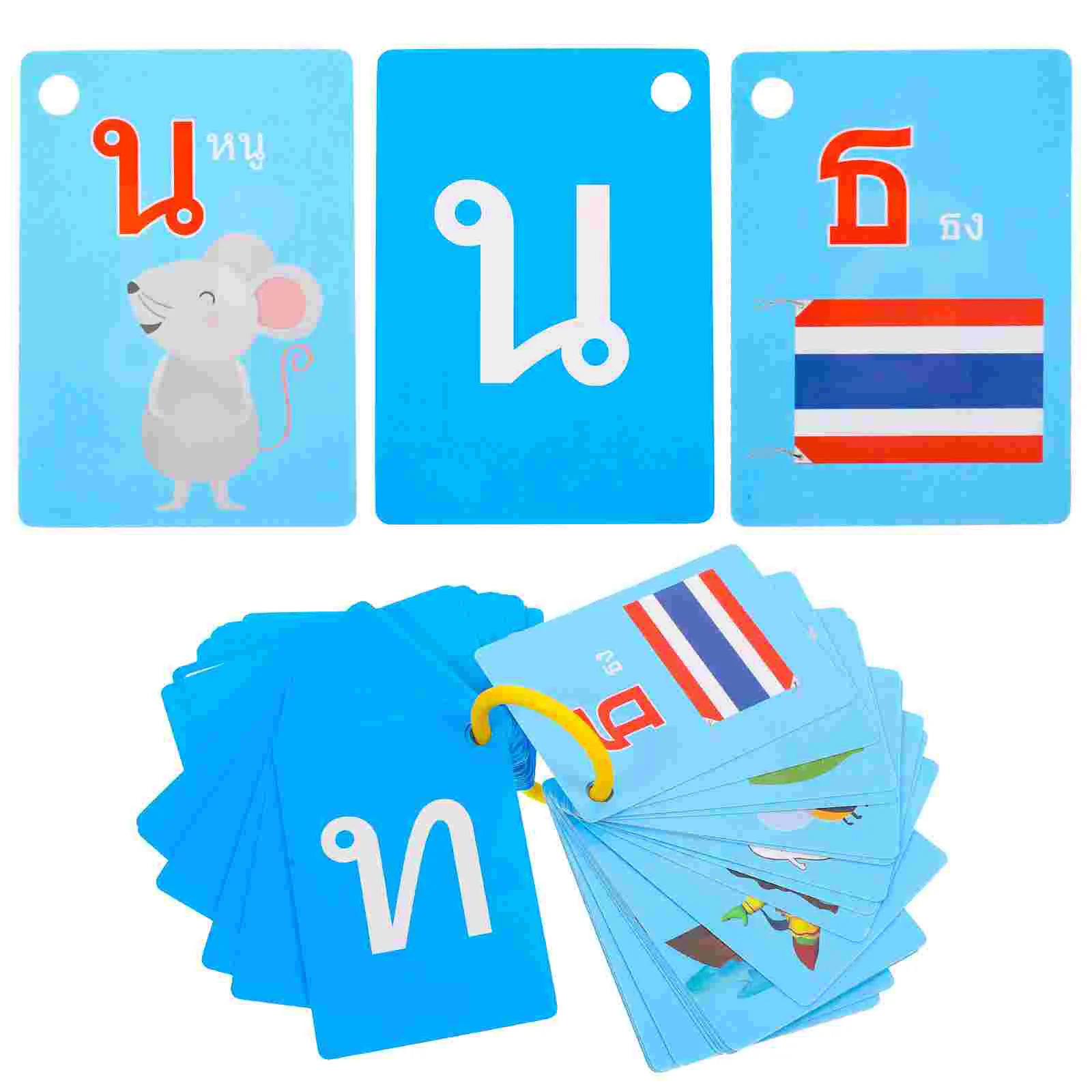 

90 Pcs Study Cards Flash Learning Vocabulary Toys for Toddlers Thai Language Alphabet Educational Puzzle Preschool Kids
