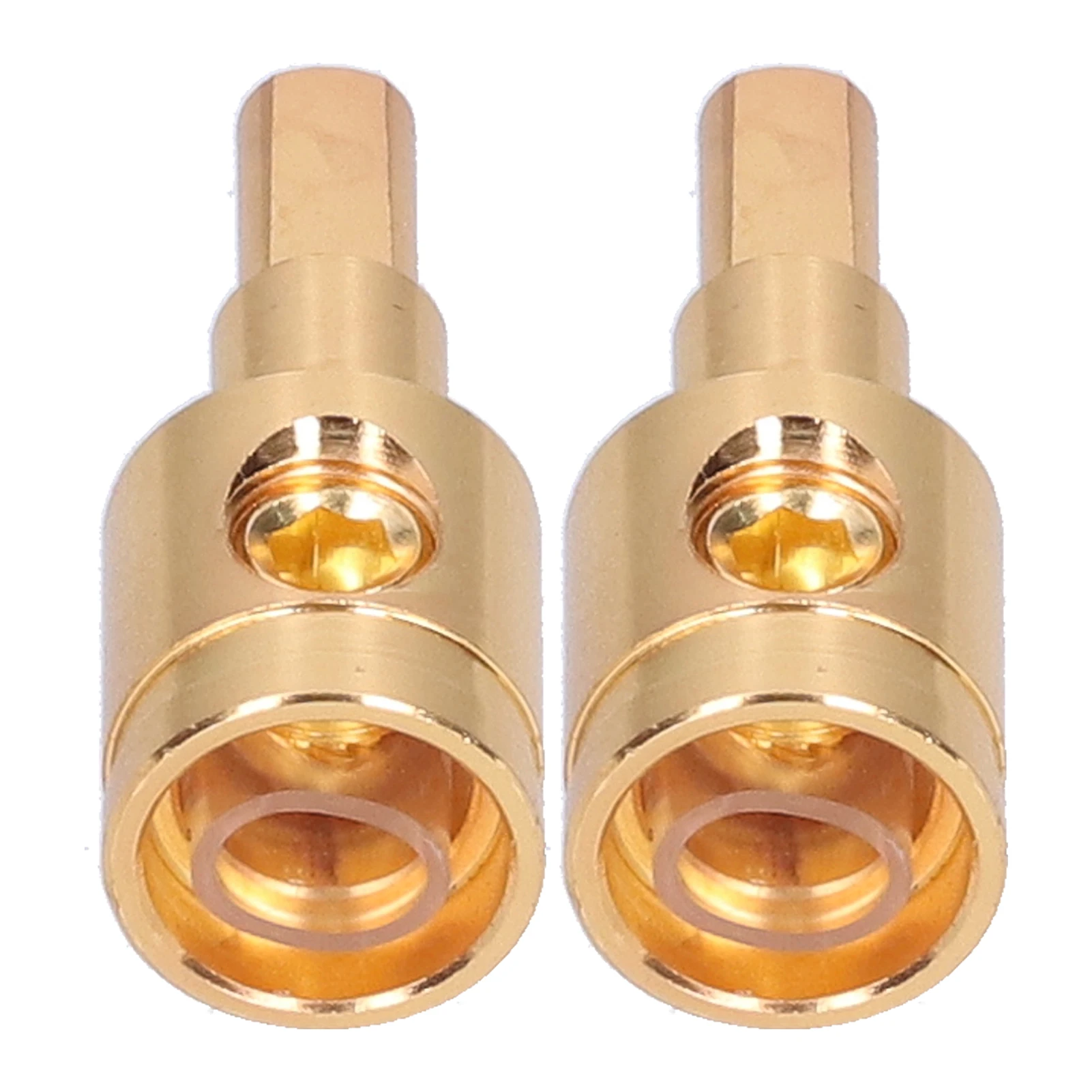 2pcs 0GA Wire Reducer Terminal Connector Pure Copper Gold Plated for Car Audio Amplifier Modification