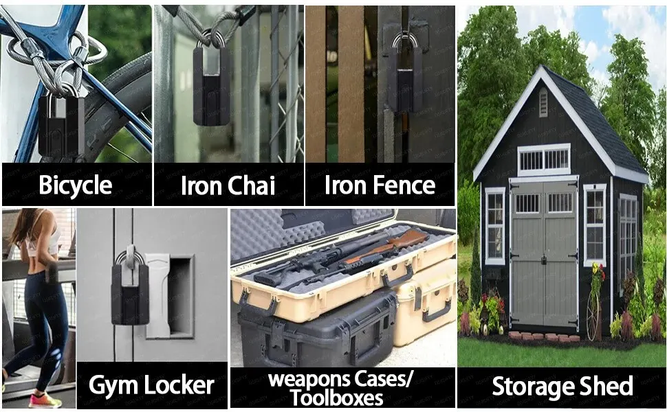 S7b2f5d7f2e27437e975a1b21916cf79d0 Waterproof Padlock TTLOCK Unlocking Black Heavy Duty Combination Lock Weatherproof Security Padlock Luggage Fingerprint Lock Mallzona