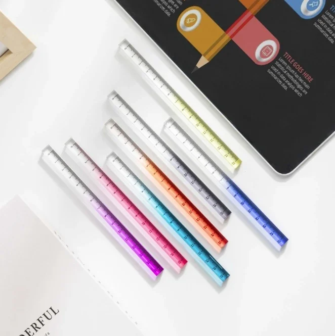 15cm 20cm 30cm Gradient Straight Rulers INS Transparent Dividing DIY Drawing Tools Acrylic Drafting Math Drawing Ruler Office ruler set drawing ruler straight ruler