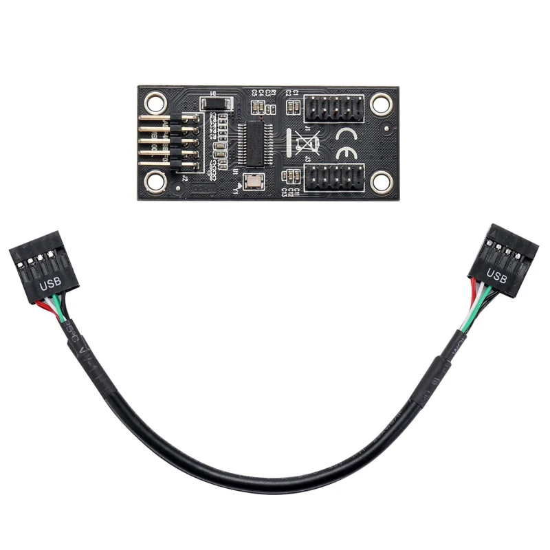 USB2.0 9Pin to Dual 9Pin Hub Adapter - Riser Motherboard USB 9Pin Header Connector with 1 to 2 Extension Cable Description Image.This Product Can Be Found With The Tag Names Motherboard usb 20 header splitter, Motherboard usb cable splitter, Usb motherboard 9pin extension
