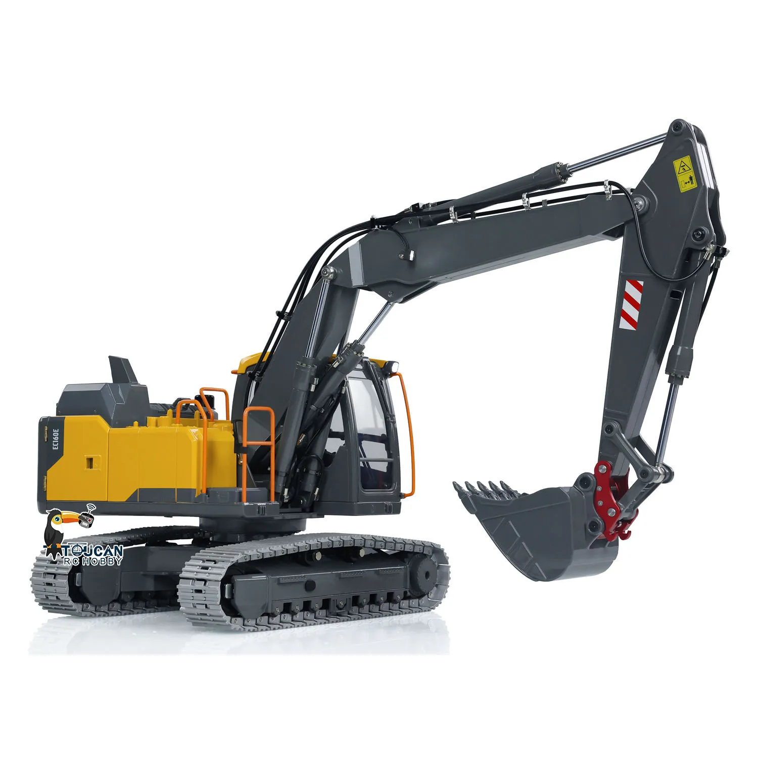 1/14 RC Excavator Hydraulic 3 Arm EC160E Light Sound RC Diggers Quick Release Flat Bucket CNC Big Arm ST8 RC Truck Toys Model 2