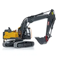 1/14 RC Excavator Hydraulic 3 Arm EC160E Light Sound RC Diggers Quick Release Flat Bucket CNC Big Arm ST8 RC Truck Toys Model 2