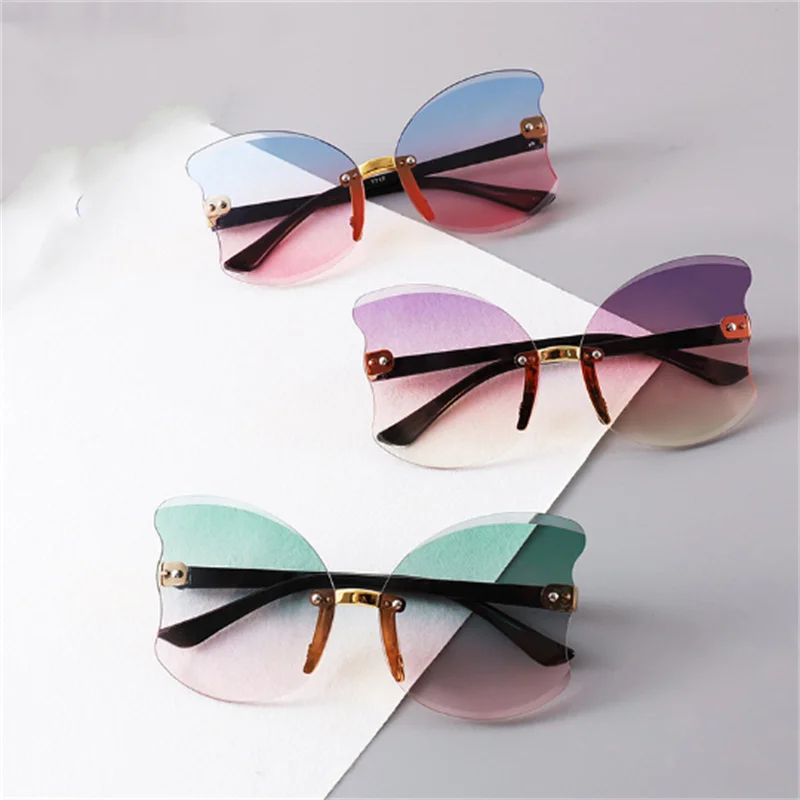 Girls Brand Cat Eye Children Glasses Boys UV400 Kids Butterfly Sunglasses Lens Baby Cute Eyewear Shades Goggles