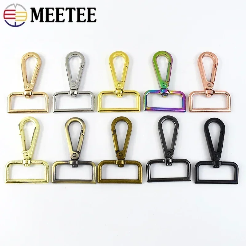 5/10Pcs Meetee 16-50mm 금속 버클 가방 스트랩 걸이 수화물 개 목걸이 회전 Clasps 트리거 클립 스냅 후크 DIY 공예