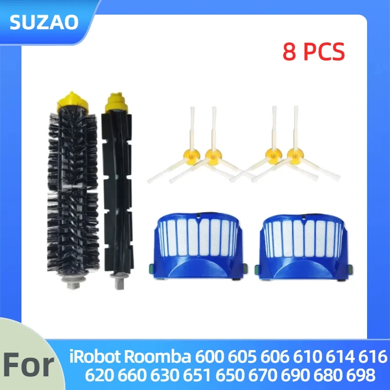 

Main Brush Side Brush HEPA Filter For iRobot Roomba 600 Series 610 620 625 630 650 660 Robot Vacuum Replacement Parts Accessory