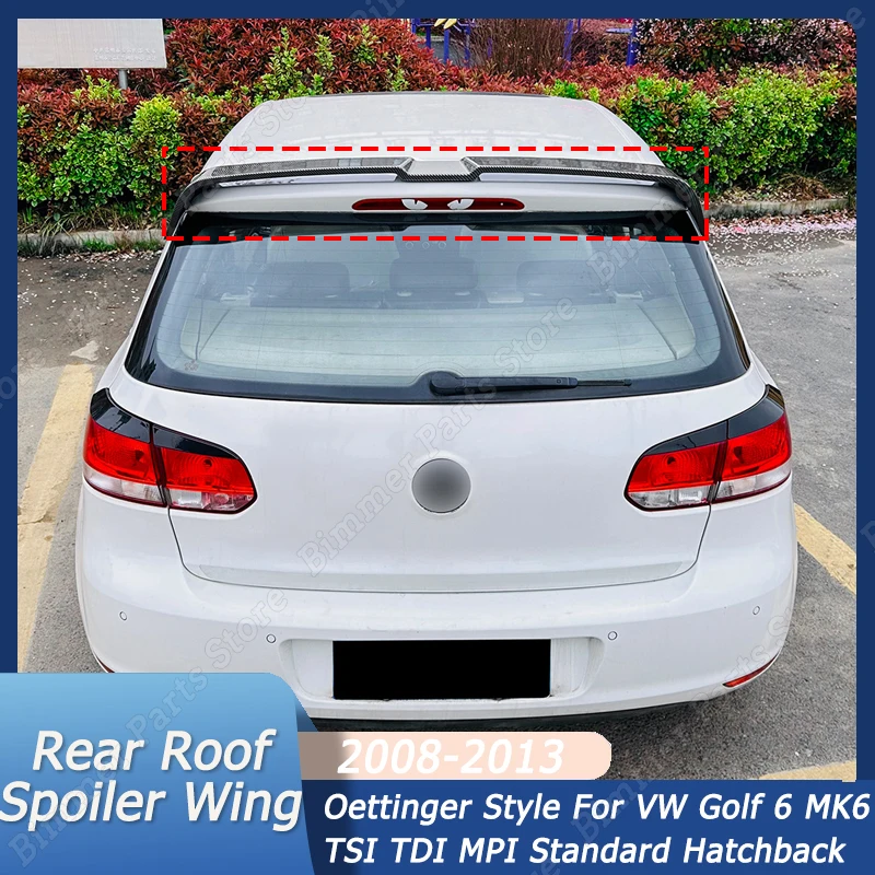 Oettinger 스타일 VW 골프 6 MK6 TSI TDI MPI 표준 해치백 2008-2013 블랙 리어 트렁크 루프 립 스포일러 스플리터 바디 키트