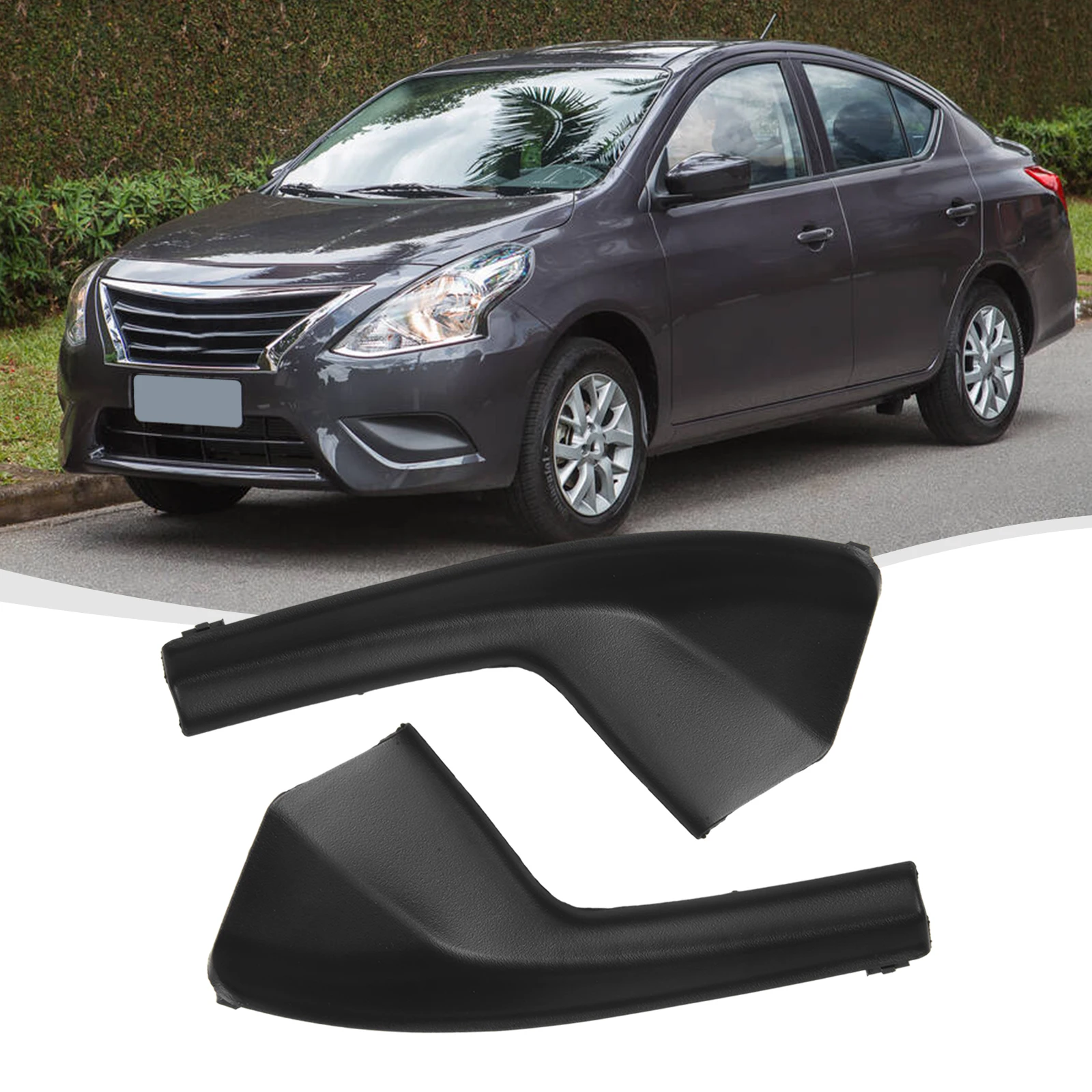 

2pcs/pair ABS Black Car Windshield Wiper Side Trim Cover 66895-ED50A+66894-ED500 For Nissan Tiida For Left-hand Drive Vehicles